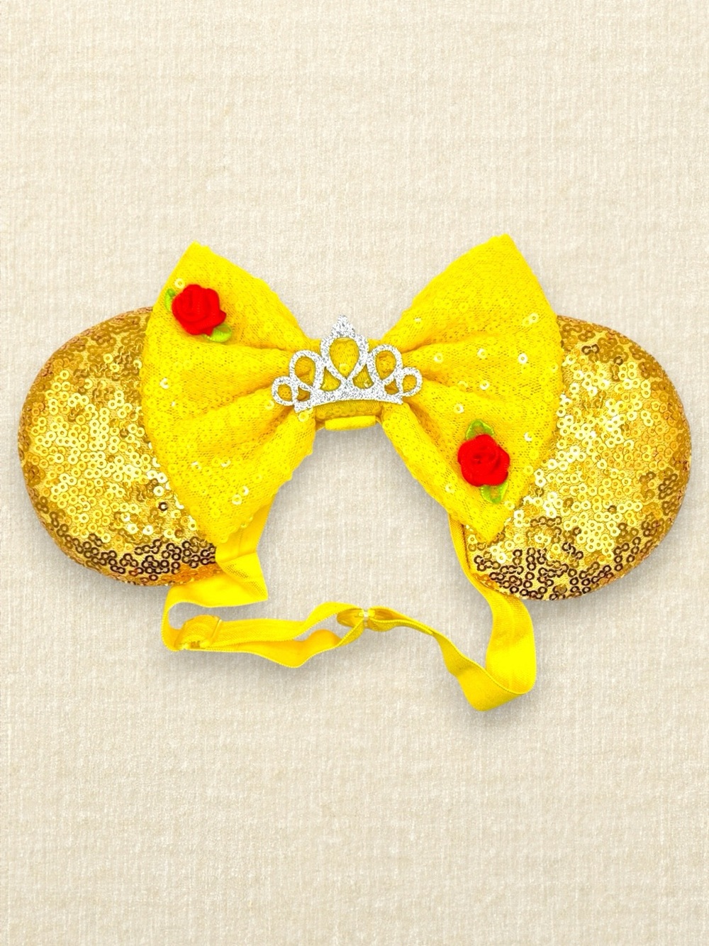 Elastic Beauty & the Beast Belle Minnie Ears | Disney-Inspired Princess Ears